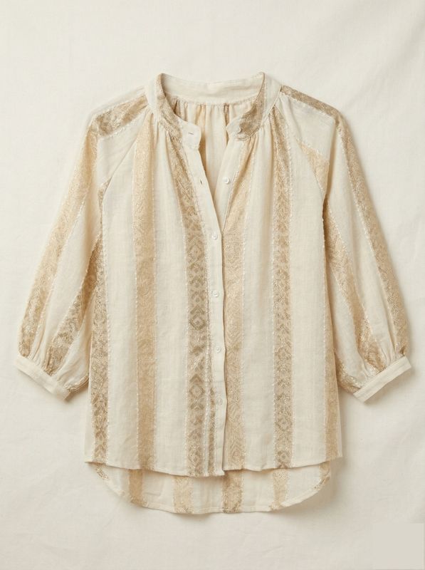 Lurex bomull beige
