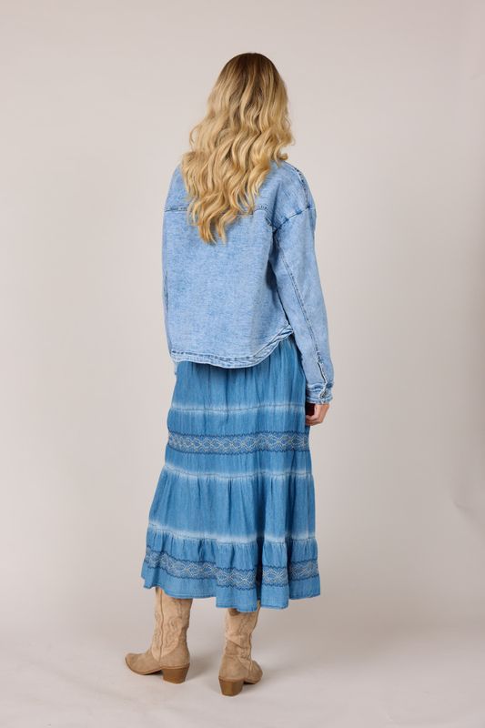 Tencel skjørt blå