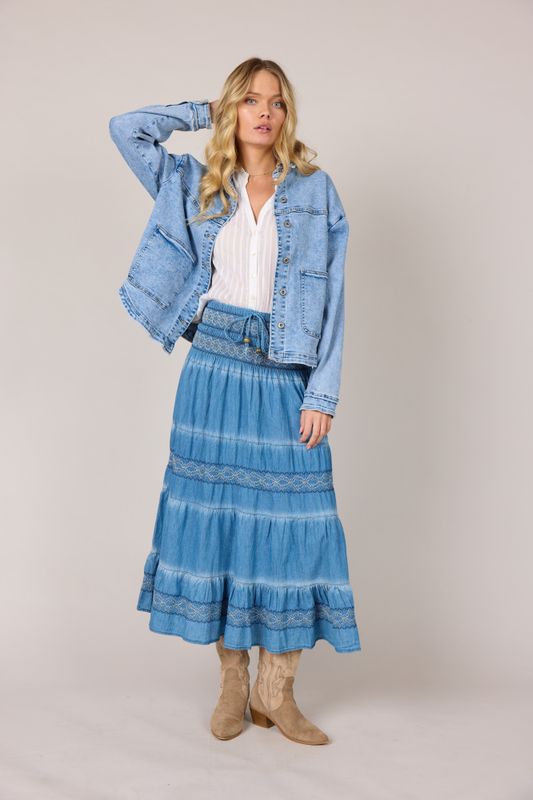 Tencel skjørt blå