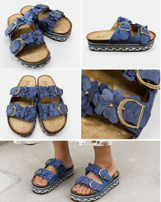 Hovedbilde Sandal blå blomst 