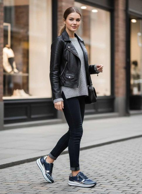 Hovedbilde Blå sneakers med sølvdetaljer