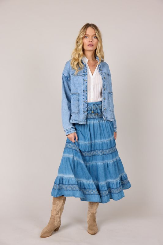 Tencel skjørt blå