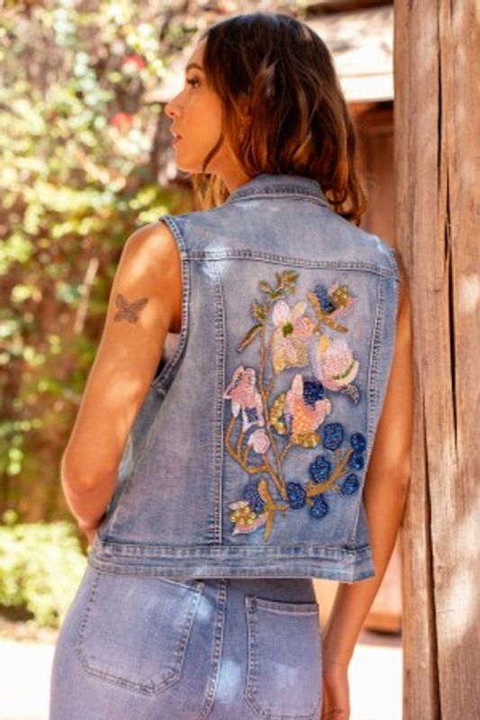 Paljett Denim Vest