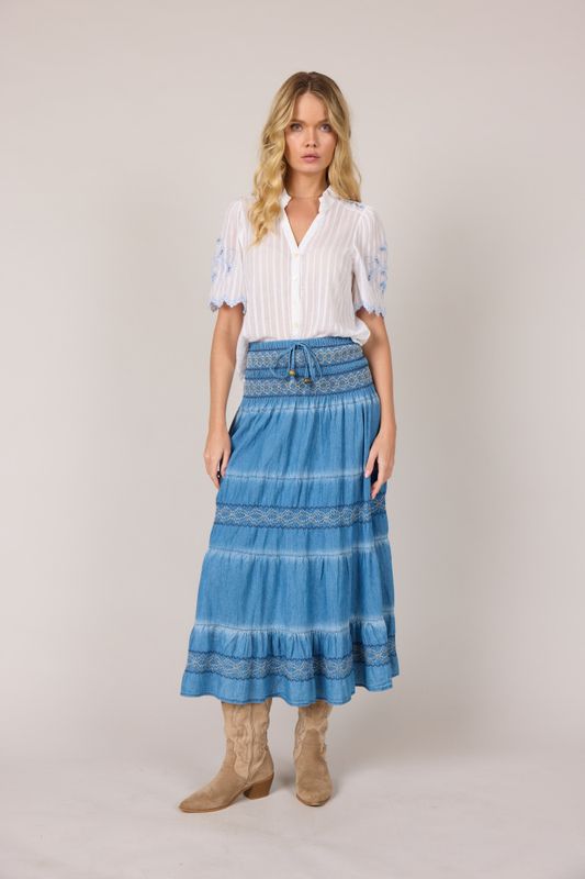 Tencel skjørt blå