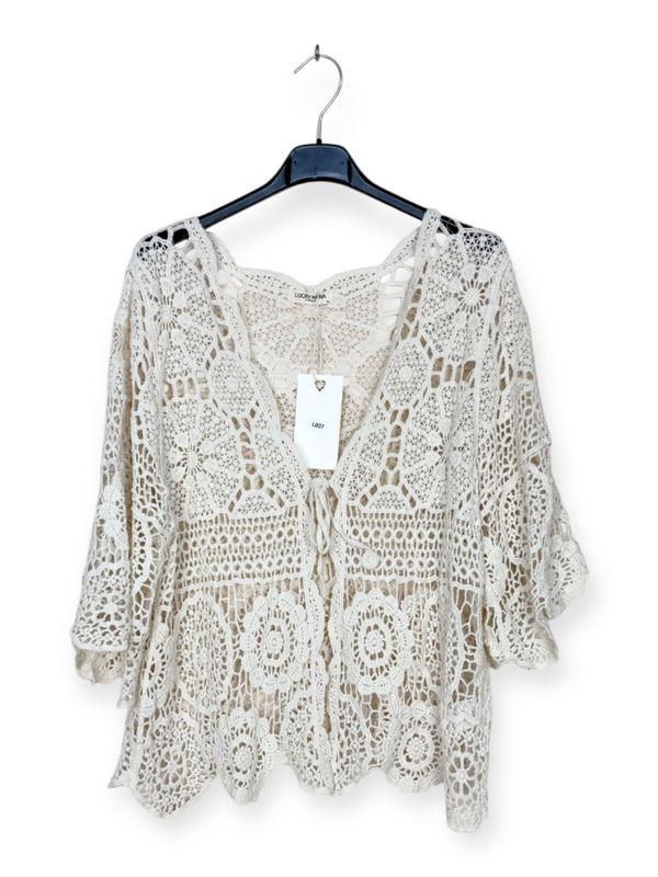 Penny hekle jakke beige