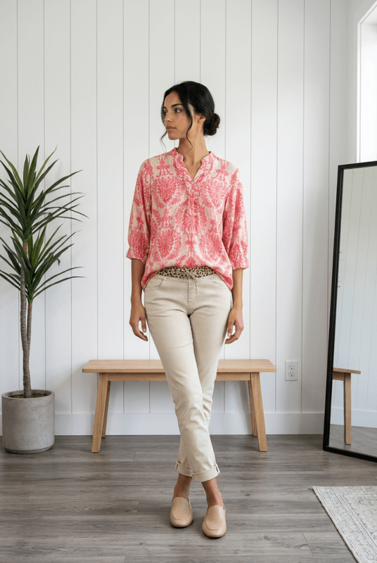 Paisley blouse corall